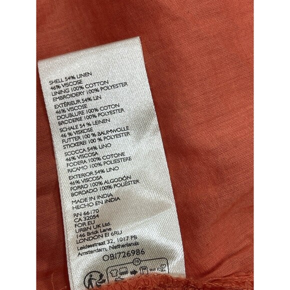 Anthropologie Coral Red Embroidered Maxi Dress - Picture 11 of 16